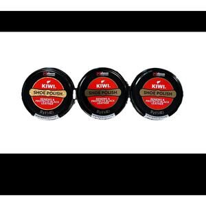Lot of 3 KIWI Black Shoe Polish Paste 1.125 oz 32g Military Boot Polish